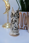 Black & White Butterfly Ceramic Cowboy Boot Vase