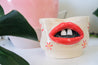 Daisy Red Lip Planter - Sale for Damage (See Photo)