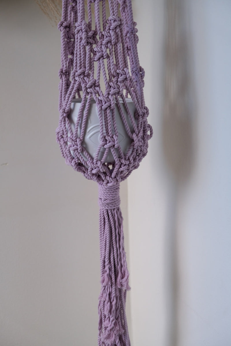 xl macrame plant hanger XL Lavender Macrame Plant Hanger – Mercuryxshop