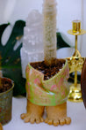 Groovy Ceramic Toe Planter