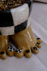 Medium Sized Checkerboard Ceramic Toe Planter