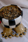 Medium Sized Checkerboard Ceramic Toe Planter