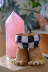 Checkerboard Mama Ceramic Toe Planter