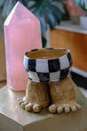 Checkerboard Mama Ceramic Toe Planter