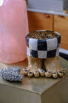 Checkerboard Mama Ceramic Toe Planter
