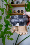 B&W Checkerboard Ceramic Toe Planter