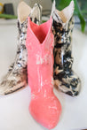 Pink Cowboy Boot Ceramic Vase