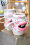 Pink Daisy Lip Ceramic Vase