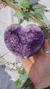 Amethyst Polished Heart Chunk #1 with Custom Stand