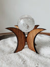 Wooden Moon Sphere Stand: Natural Wooden Stand, Wood Stand for Crystal Sphere, Moon Carving, Special Gift, Crystal Decor