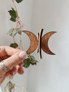 Wooden Moon Sphere Stand: Natural Wooden Stand, Wood Stand for Crystal Sphere, Moon Carving, Special Gift, Crystal Decor