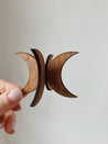 Wooden Moon Sphere Stand: Natural Wooden Stand, Wood Stand for Crystal Sphere, Moon Carving, Special Gift, Crystal Decor