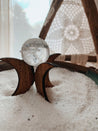 Wooden Moon Sphere Stand: Natural Wooden Stand, Wood Stand for Crystal Sphere, Moon Carving, Special Gift, Crystal Decor