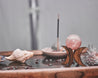 Wooden Moon Sphere Stand: Natural Wooden Stand, Wood Stand for Crystal Sphere, Moon Carving, Special Gift, Crystal Decor