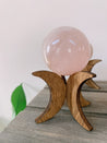 Wooden Moon Sphere Stand: Natural Wooden Stand, Wood Stand for Crystal Sphere, Moon Carving, Special Gift, Crystal Decor