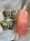 Labradorite Fire Flash Carved Crystal Butterflies