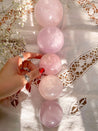 rose quartz sphere, wooden crystal sphere stand, crystal sphere stand, sphere stand, moon stand, moon crescent stand, moon decor, crystals, crystal decor, rose quartz 