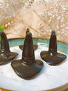 Obsidian Witch Crystal Carved Hat | Halloween