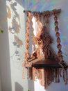 Beige Bohemian Macramé Hanging Shelf