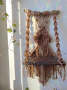 Beige Bohemian Macramé Hanging Shelf