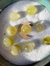 Mini Crystal Bundle : Wooden Mini Moon Crescent Moon Sphere Holder and Citrine Mini Sphere