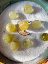 Mini Crystal Bundle : Wooden Mini Moon Crescent Moon Sphere Holder and Citrine Mini Sphere