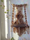 Beige Bohemian Macramé Hanging Shelf