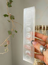 Satin Spar “Selenite” Carved Moon Phase Charging Plate from Maracco