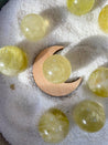Mini Crystal Bundle : Wooden Mini Moon Crescent Moon Sphere Holder and Citrine Mini Sphere