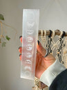 Satin Spar “Selenite” Carved Moon Phase Charging Plate from Maracco