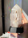 Druzy Agate Tower with Custom Stand
