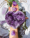 Amethyst Polished Heart Chunk #1 with Custom Stand