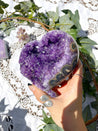 Amethyst Polished Heart Chunk #1 with Custom Stand