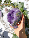Amethyst Polished Heart Chunk #1 with Custom Stand