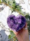Amethyst Polished Heart Chunk #1 with Custom Stand