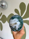 Large Moss Agate Crystal Skull