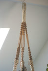 Hanging Macrame Circle Exposed Wood Shelf