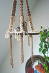 Hanging Macrame Circle Exposed Wood Shelf