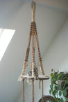 Hanging Macrame Circle Exposed Wood Shelf