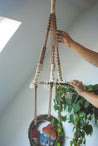 Hanging Macrame Circle Exposed Wood Shelf