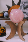 moon sphere stand, wooden sphere stand, crystal sphere stand, wooden moon stand, crystal moon stand, rose quartz sphere, rose quartz sphere stand, large crystals, large crystal stands, large crystal sphere stands, crystal, crystals