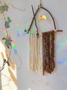 Fall Celebration Macramè Bohemian Sun Catcher Mobile | Moon Crescent | Macrame Latern | Bohemian Macrame Design