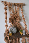 Beige Bohemian Macramé Hanging Shelf