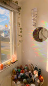 Wooden Crescent Moon Mirror