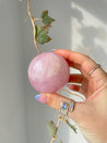 rose quartz sphere, wooden crystal sphere stand, crystal sphere stand, sphere stand, moon stand, moon crescent stand, moon decor, crystals, crystal decor, rose quartz 