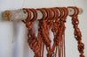 Maroon & Natural Bohemian Macramé Hanging Shelf