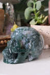 Large Moss Agate Crystal Skull