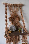 Beige Bohemian Macramé Hanging Shelf