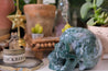 Large Moss Agate Crystal Skull