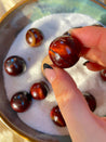Mini Bundle : Flash Tigers Eye Sphere Mini Sphere & Mini Moon Stand